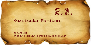 Ruzsicska Mariann névjegykártya